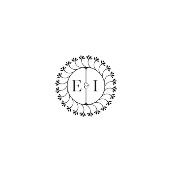 EI simple wedding initial concept with high quality logo design vector