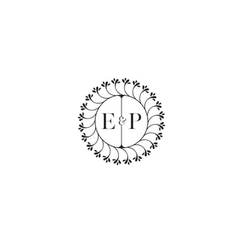 EP simple wedding initial concept with high quality logo design vector