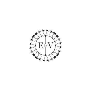 EV simple wedding initial concept with high quality logo design vector