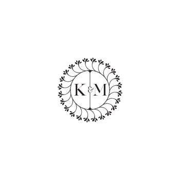 KM simple wedding initial concept with high quality logo design vector
