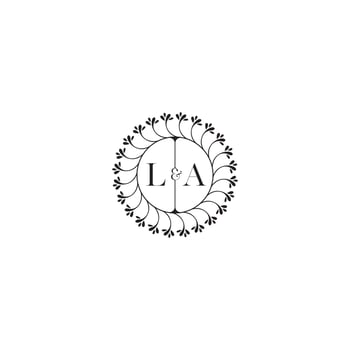 LA simple wedding initial concept with high quality logo design vector