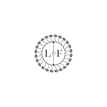 LF simple wedding initial concept with high quality logo design vector