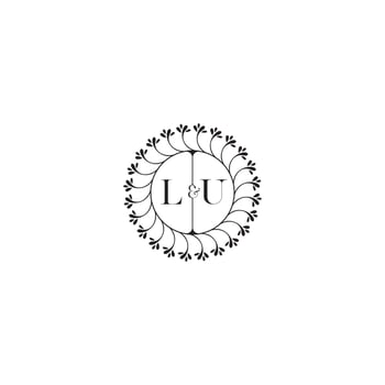LU simple wedding initial concept with high quality logo design vector