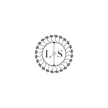 LS simple wedding initial concept with high quality logo design vector