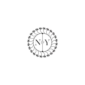 NY simple wedding initial concept with high quality logo design vector