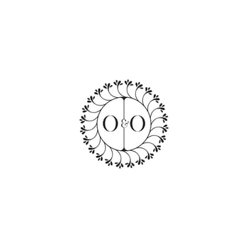 OO simple wedding initial concept with high quality logo design vector