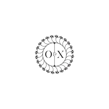 OX simple wedding initial concept with high quality logo design vector