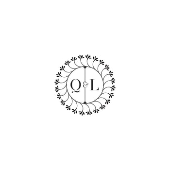 QL simple wedding initial concept with high quality logo design vector