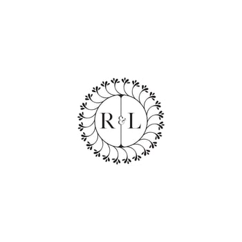 RL simple wedding initial concept with high quality logo design vector