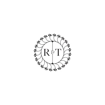 RT simple wedding initial concept with high quality logo design vector