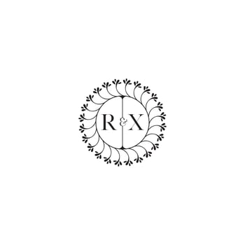 RX simple wedding initial concept with high quality logo design vector