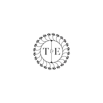 TE simple wedding initial concept with high quality logo design vector