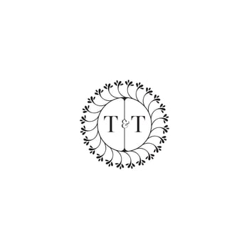 TT simple wedding initial concept with high quality logo design vector