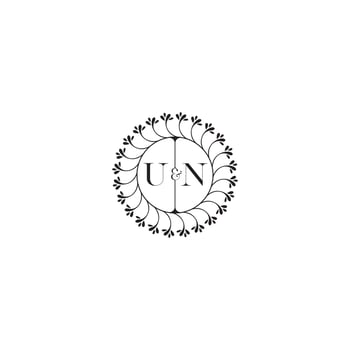 UN simple wedding initial concept with high quality logo design vector