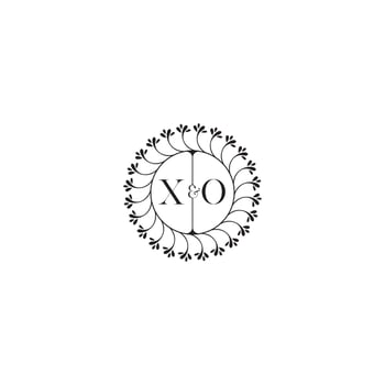 XO simple wedding initial concept with high quality logo design vector