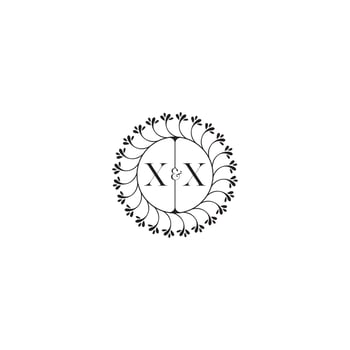 XX simple wedding initial concept with high quality logo design vector