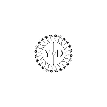 YD simple wedding initial concept with high quality logo design vector