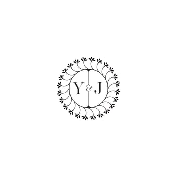 YJ simple wedding initial concept with high quality logo design vector