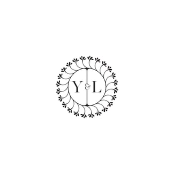 YL simple wedding initial concept with high quality logo design vector