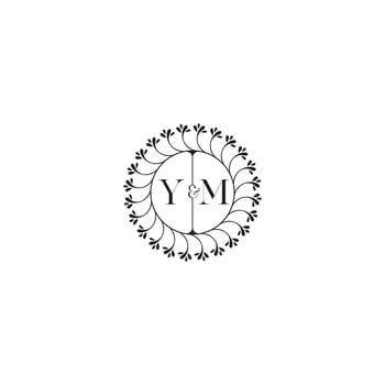 YM simple wedding initial concept with high quality logo design vector