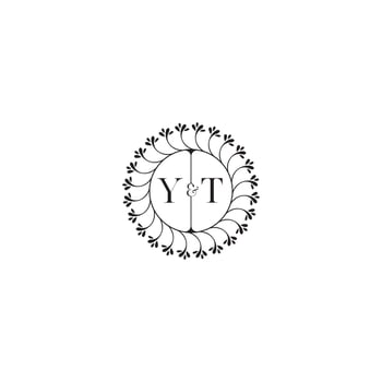 YT simple wedding initial concept with high quality logo design vector
