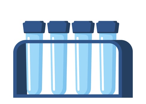 Test Tubes. Lab equipment. Laboratory Experiment symbol. Flask chemistry beaker with chemical. Lab flask. Chemical reaction concept. Vector illustration.