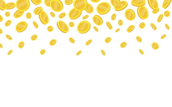 Coins. Falling coins, falling money, flying gold coins, golden rain. vector