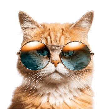 AI generated a cat wearing sunglasses on a transparent background png