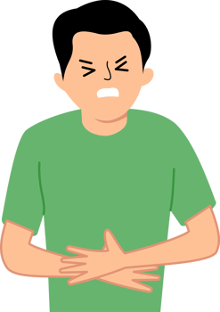 illustration of man suffering from stomach ache symptom or Concept Illustration about hygiene and health png