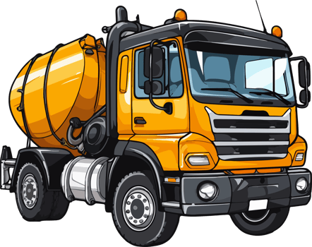 AI generated Cute concrete mixer in cartoon style png