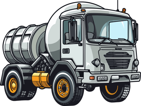 AI generated Cute concrete mixer in cartoon style png