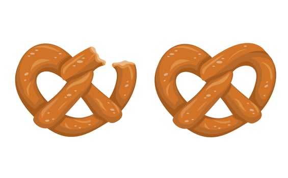 Pretzel Cake Cartoon illustration Vector