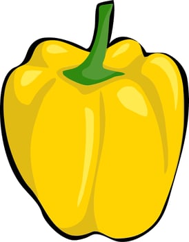 Illustration of a yellow bell pepper isolated on a white background. vector