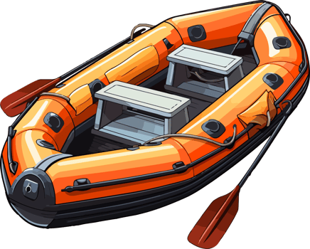 AI generated Cute dinghy in cartoon style png