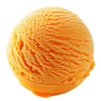 AI generated Orange ice cream ball Isolated on white background png