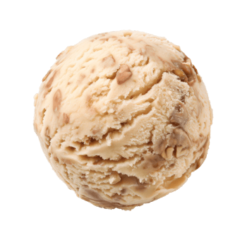 AI generated Hazelnut ice cream ball Isolated on white background png
