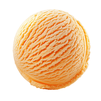 AI generated Orange ice cream ball Isolated on white background png