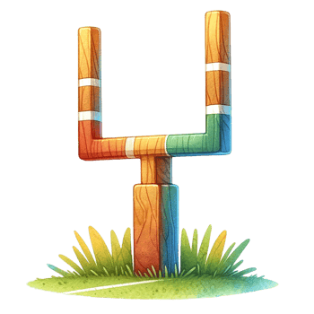AI generated Field goal post watercolor clipart. Ai Generate png