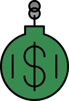 Debt Line Filled Icon vector
