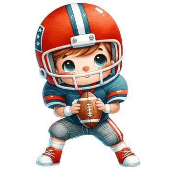 AI generated American football Player in action clipart watercolor. Ai Generate png