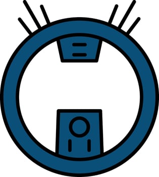 Robot Vacuum Line Filled Icon vector