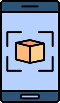 Augmented Reality Line Filled Icon vector