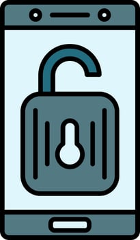 Unlock Line Filled Icon vector