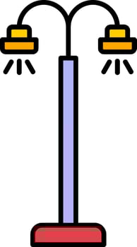 Street Lamp Line Filled Icon vector