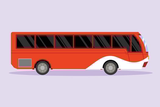 Modern Bus. Land transportation concept Colored flat vector illustration isolated.