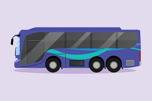 Modern Bus. Land transportation concept Colored flat vector illustration isolated.