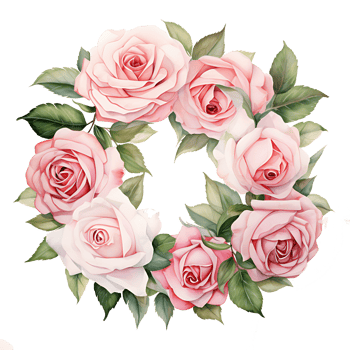 AI generated watercolor hand painting style a bunch of rose flowers isolated. Clipping path included. png