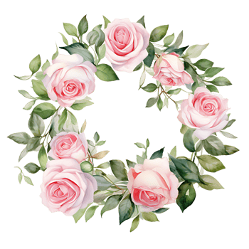 AI generated watercolor hand painting style a bunch of rose flowers isolated. Clipping path included. png