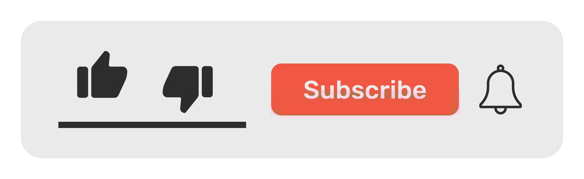 Engagement Icons Set - Subscribed Button, Bell Notification, Thumbs Up, Thumbs Down Symbols Vector Graphics