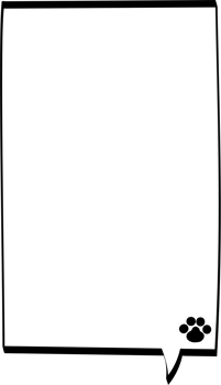 Animal pet paw Black and white speech bubble balloon, icon sticker memo keyword planner text box banner, flat png transparent element design